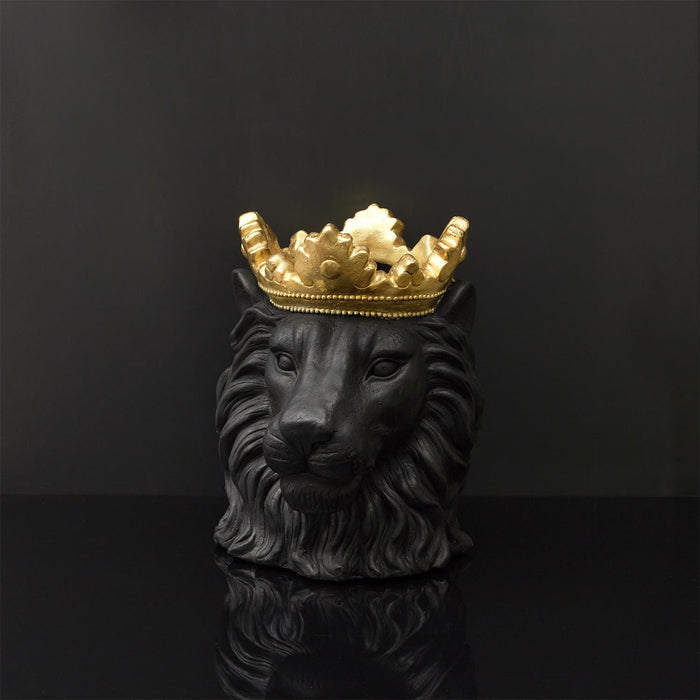 BLACK LION POT HOLDER GOLDEN CROWN D16CM