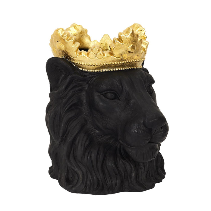 BLACK LION POT HOLDER GOLDEN CROWN D16CM