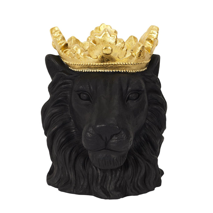 BLACK LION POT HOLDER GOLDEN CROWN D16CM