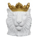 POT COVER LION WHITE GOLD CROWN D16CM