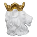 POT COVER LION WHITE GOLD CROWN D16CM