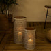 METAL LANTERN OPENWORK WHITE DORE X2