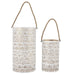 METAL LANTERN OPENWORK WHITE DORE X2