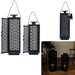 METAL LANTERN OPENWORK BLACK X2