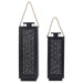 METAL LANTERN OPENWORK BLACK X2