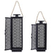 METAL LANTERN OPENWORK BLACK X2