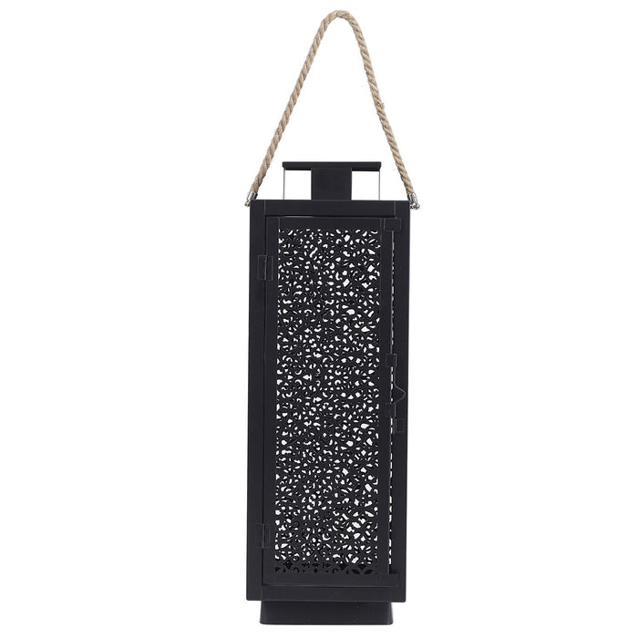 METAL LANTERN OPENWORK BLACK X2