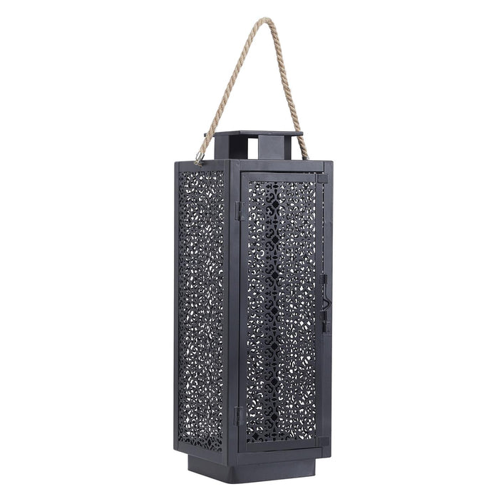 METAL LANTERN OPENWORK BLACK X2
