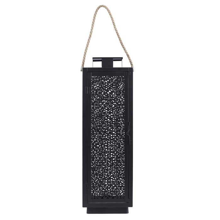 METAL LANTERN OPENWORK BLACK X2