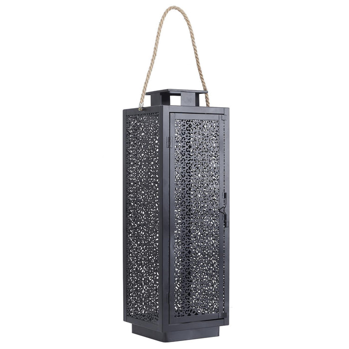METAL LANTERN OPENWORK BLACK X2