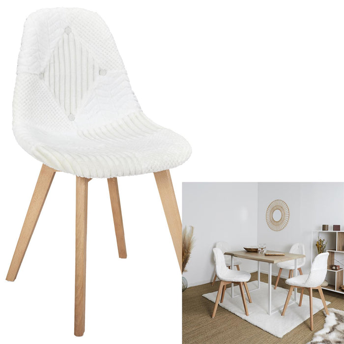 SCANDINAVIAN CHAIR PATCHWORK WHITE