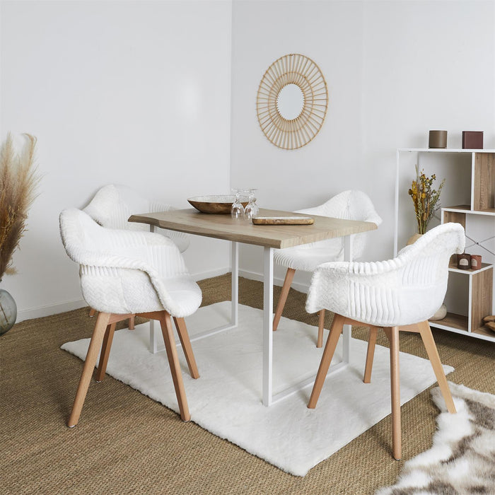 PATCHWORK WHITE SCANDINAVIAN ARMCHAIR