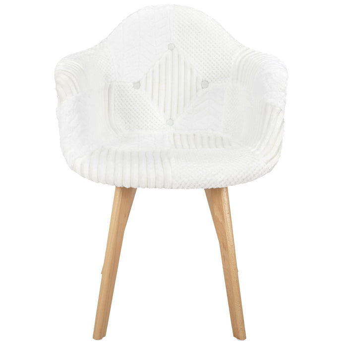 PATCHWORK WHITE SCANDINAVIAN ARMCHAIR