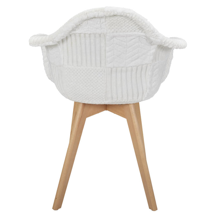 PATCHWORK WHITE SCANDINAVIAN ARMCHAIR
