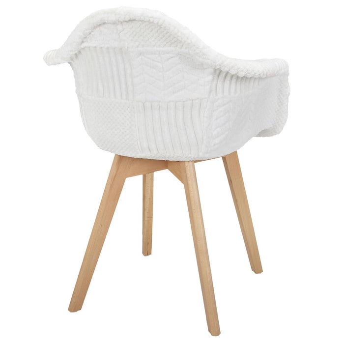 PATCHWORK WHITE SCANDINAVIAN ARMCHAIR