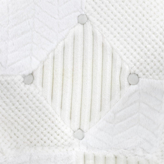 PATCHWORK WHITE SCANDINAVIAN ARMCHAIR