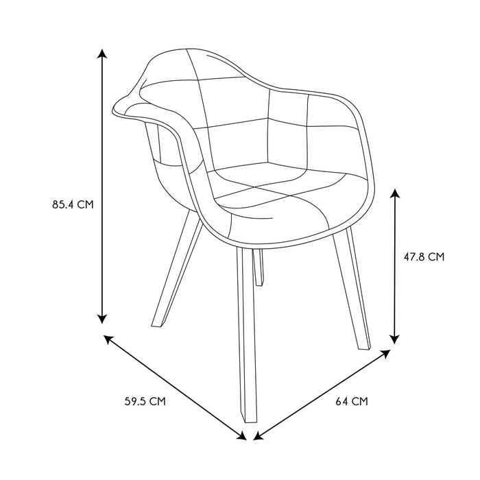 PATCHWORK WHITE SCANDINAVIAN ARMCHAIR