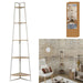 5 LEVEL CORNER SHELF WOOD AND METAL WHITE