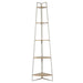 5 LEVEL CORNER SHELF WOOD AND METAL WHITE