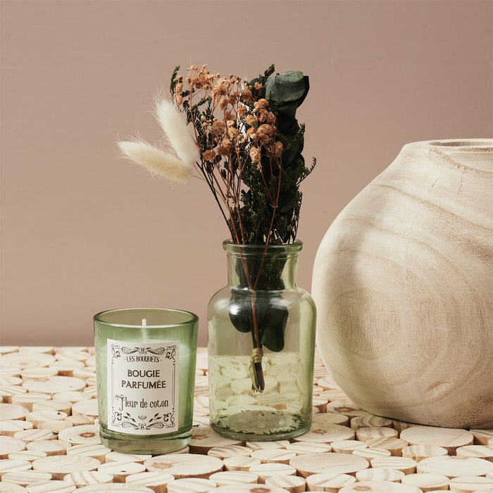 1 piece - SCENTED CANDLE AND DRIED FLOWERS - for color option contact us on 03 46 45 47