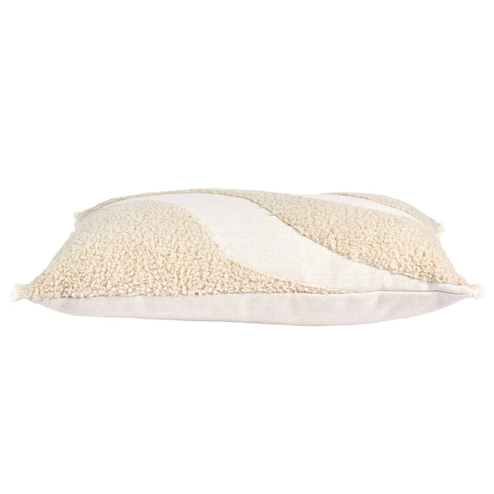 BEIGE AND WHITE BOUCLETTE CUSHION 30X50CM