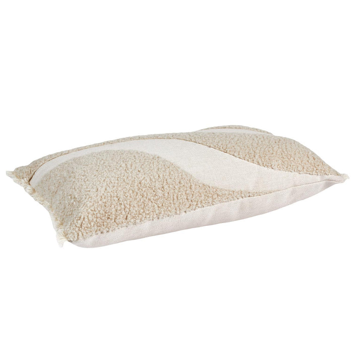 BEIGE AND WHITE BOUCLETTE CUSHION 30X50CM
