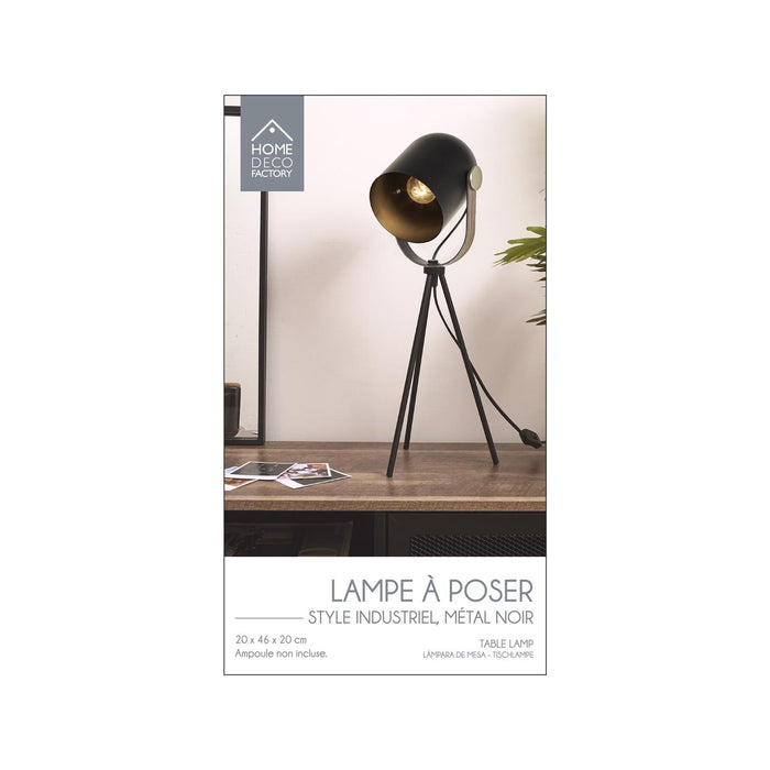 LAMP INDUS METAL BLACK