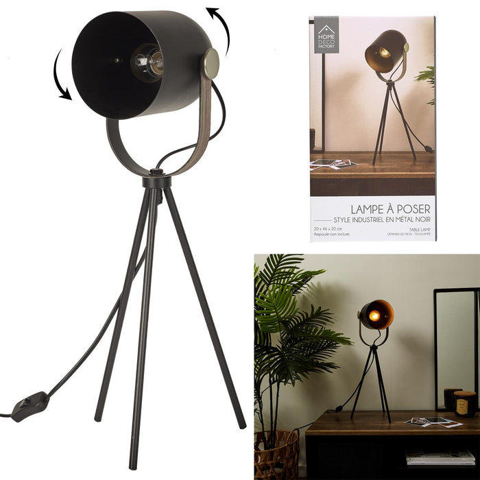 LAMP INDUS METAL BLACK