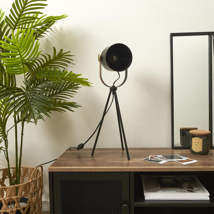 LAMP INDUS METAL BLACK