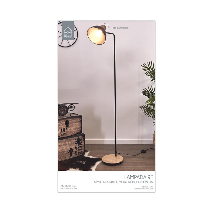 LAMP METAL BLACK WOOD M2