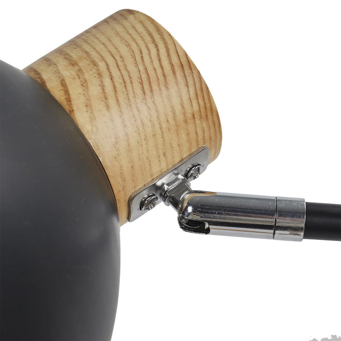 LAMP METAL BLACK WOOD M2