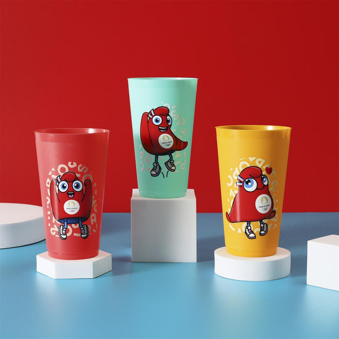 1 piece - REUSABLE TUMBLER MASCOT EMOTIONS 65CL - for color option contact us on 03 46 45 47