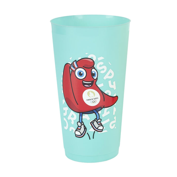 1 piece - REUSABLE TUMBLER MASCOT EMOTIONS 65CL - for color option contact us on 03 46 45 47