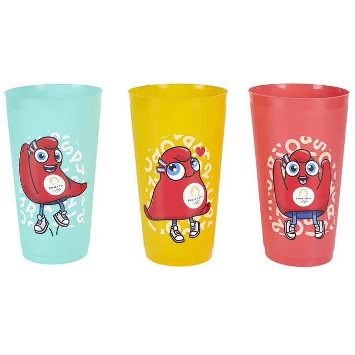 1 piece - REUSABLE TUMBLER MASCOT EMOTIONS 65CL - for color option contact us on 03 46 45 47