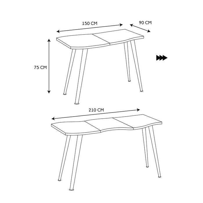 EXTENSIBLE TABLE 6 TO 8 PEOPLE FOREST FIRST