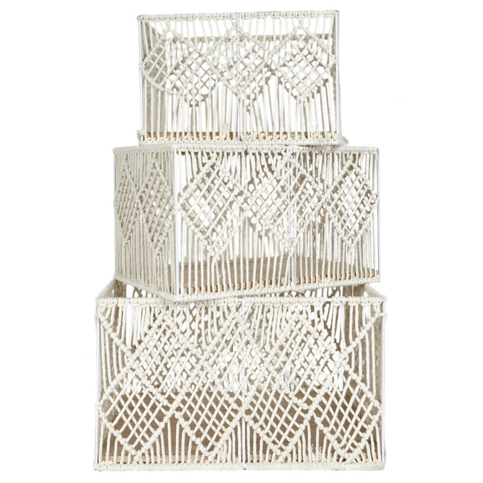 RECTANGULAR NESTING BASKET X3 BOHO