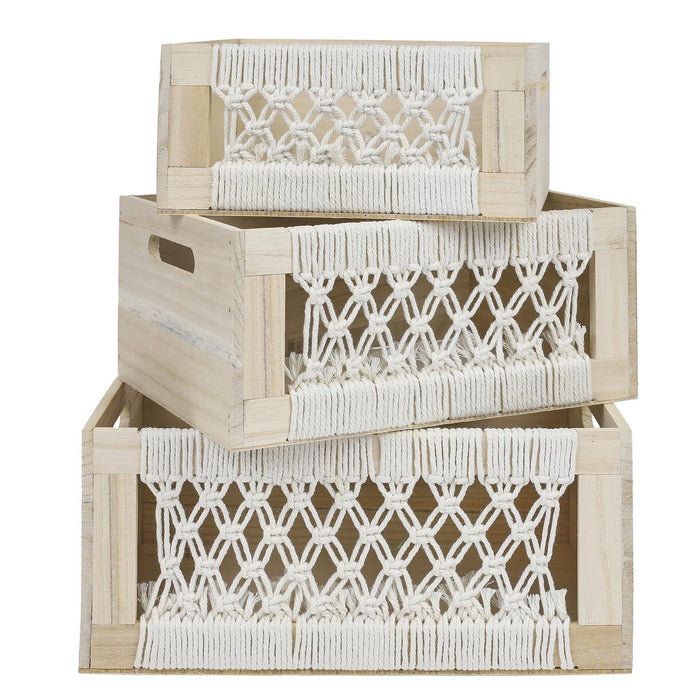 GIGOGNE BOHO WOODEN CRATE X3