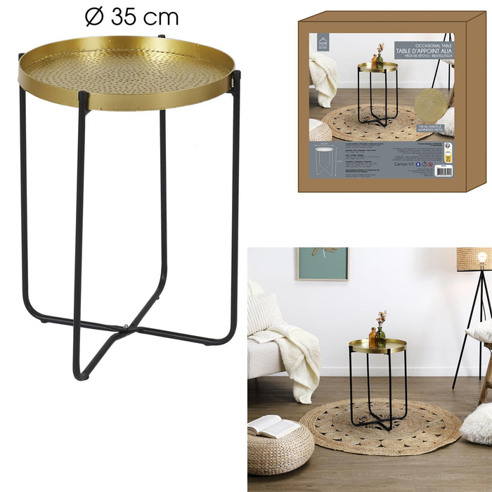 ALIA MARTELE METAL SIDE TABLE D35CM