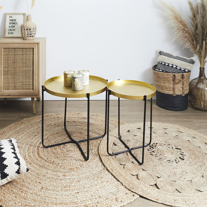 ALIA MARTELE METAL SIDE TABLE D35CM