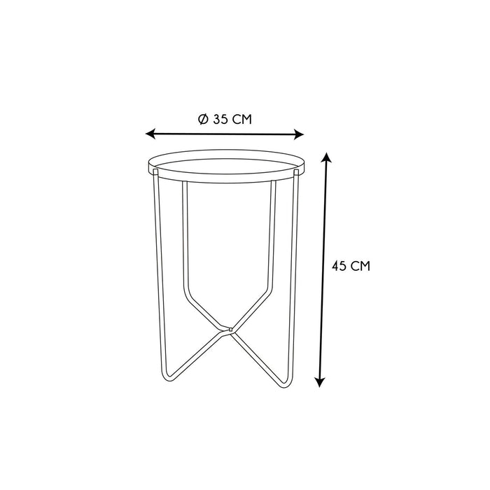 ALIA MARTELE METAL SIDE TABLE D35CM