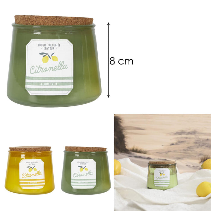 1 piece - SCENTED CANDLE BAIN DE SOLEIL POT H8CM - for color option contact us on 03 46 45 47