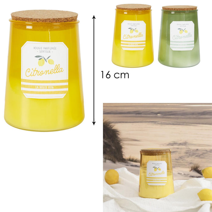 1 piece - SCENTED CANDLE BAIN DE SOLEIL JAR H16CM - for color option contact us on 03 46 45 47