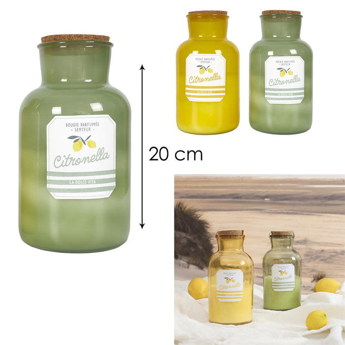 1 piece - SCENTED CANDLE BAIN DE SOLEIL JAR H20CM - for color option contact us on 03 46 45 47