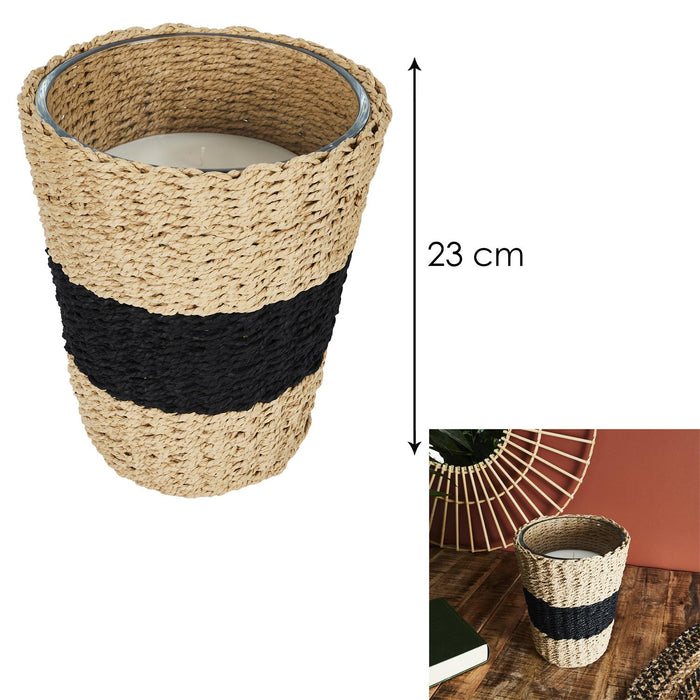 SCENTED CANDLE BASKET BRAID H23CM