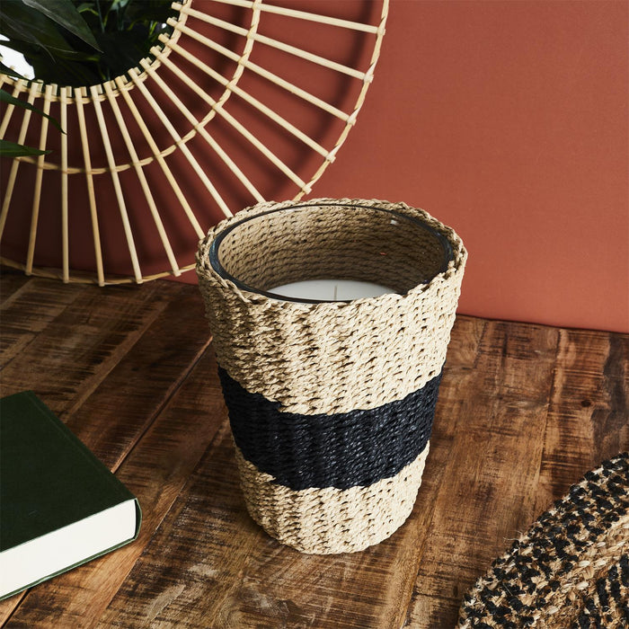 SCENTED CANDLE BASKET BRAID H23CM