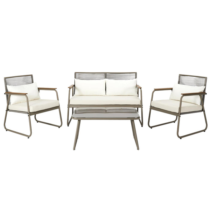 GARDEN FURNITURE PALMA BEIGE 4 PCS