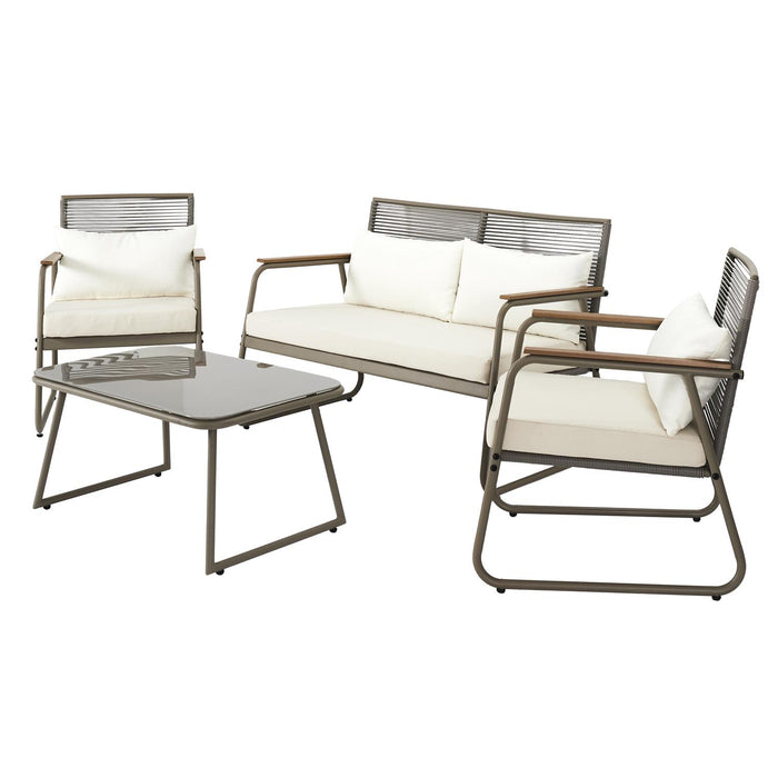 GARDEN FURNITURE PALMA BEIGE 4 PCS