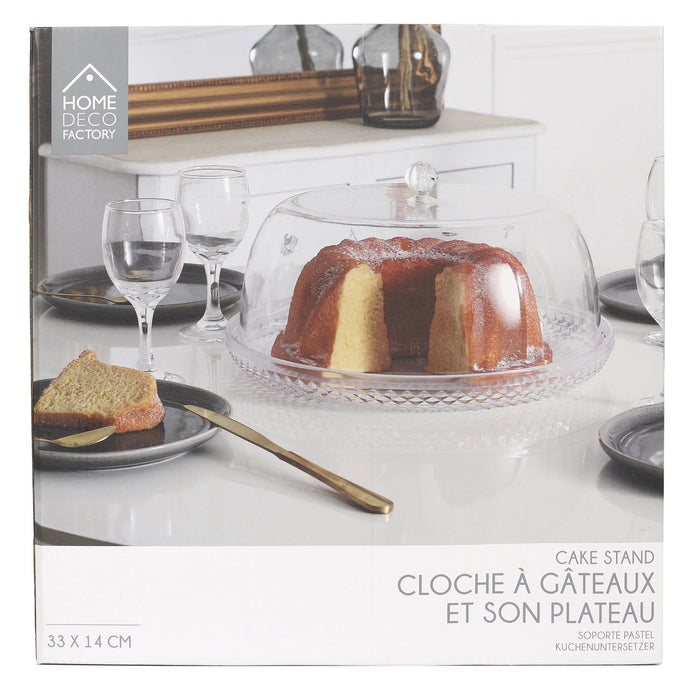 TRANSPARENT PS CLOCHE CAKE TRAY H35 CM