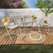 FORMENTERA TEMPERED GLASS TABLE BEIGE 110X70CM