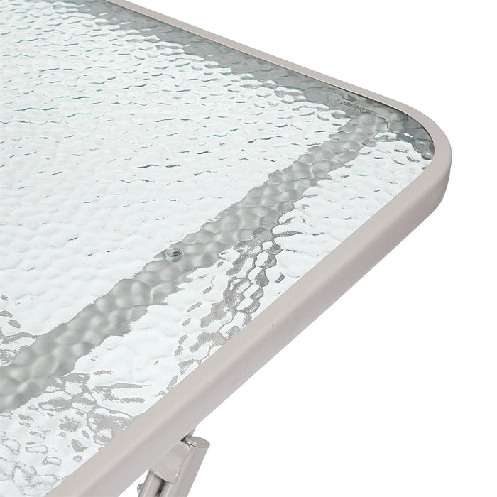 FORMENTERA TEMPERED GLASS TABLE BEIGE 110X70CM